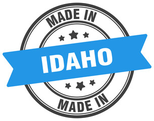 Made in Idaho round sign. Made in Idaho stamp.