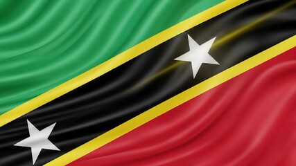 Saint Kitts and Nevis flag waving proudly in the wind for national events and celebrations