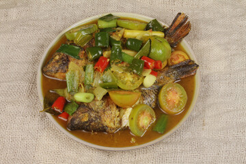 fish soup on plate