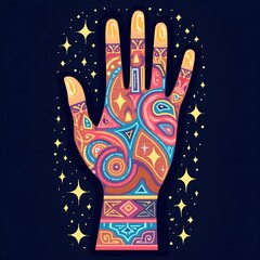Modern vibrant left hand illustration for International Left Handers Day celebration