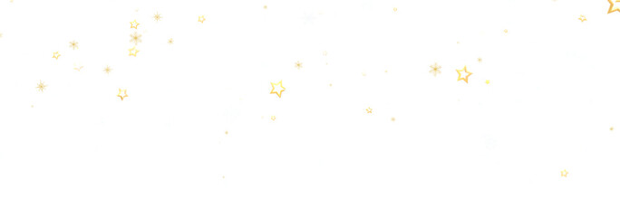 Beautiful image of gold stars falling on a white background. Perfect for holidays, celebrations, or magical themes.