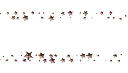 Elegant rose gold stars scattered on a white background. Perfect for celebrations, invitations, and more.
