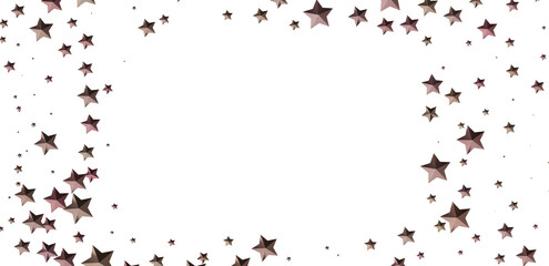Elegant frame of brown stars on white. Perfect for celebrations, holidays, or backgrounds.