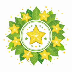 Star Fruit Delight: A Vibrant and Fresh Composition of Tropical Fruit and Foliage