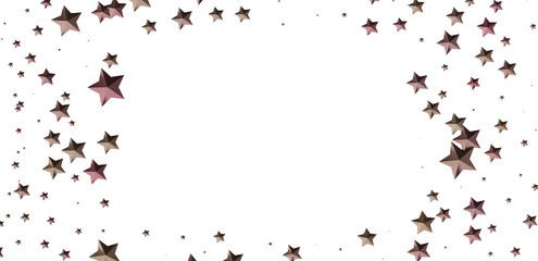 Beautiful rose gold stars scattered on a white background. Perfect for festive designs.