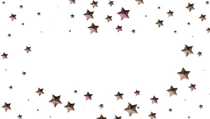 Festive background with scattered brown stars on a white background. Perfect for celebrations.