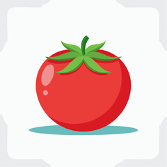 Stylized tomato illustration with vibrant colors on a clean white background