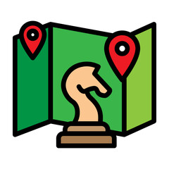 Stratigic Map Vector Filled Icon Design