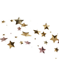 Obraz premium Beautiful image of gold and rose gold stars falling on white background. Perfect for festive designs.