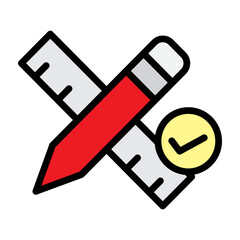 Design Approval Vector Filled Icon Design