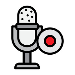 Microphone Record Vector Filled Icon Design