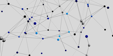 Abstract image of interconnected nodes, representing networks, data, or connections.