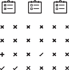 Naklejka premium Checkmark, Cross, and To-Do List Icons