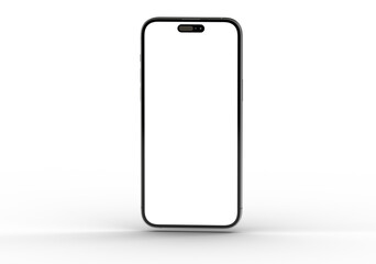 High-quality image of a modern smartphone with a blank screen, ideal for app presentations or website mockups.