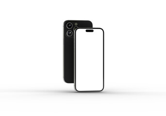 High-quality image of a black smartphone mockup. Perfect for app presentations and website designs.