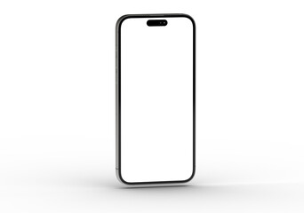 High-quality image of a modern smartphone with a blank screen, perfect for app presentations or website designs.
