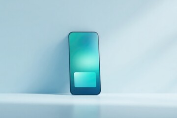 Sleek smartphone display glows softly against minimalist backgro