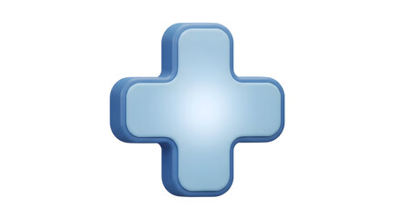 Obraz premium Plus Sign Blue 3D Rendering Graphic Resource Icon Symbol Addition Healthcare Medical Cross Positive Math First Aid Doctor Aid Support