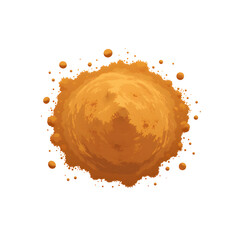 Powdered turmeric spice isolated on white background  