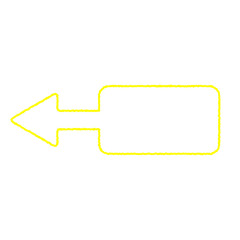 手書き風矢印吹き出し　左矢印　黄色線