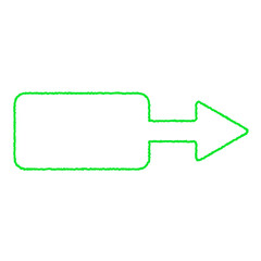 手書き風矢印吹き出し　右矢印　緑色線