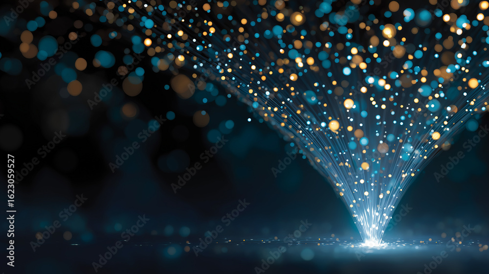 Wall mural digital universe: an abstract illustration that showcases a dynamic swirl of particles, illuminated 