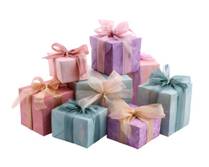 Fototapeta premium Collection of Assorted Celebration Gift Boxes with Bows