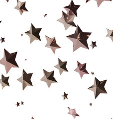 Beautiful rose gold stars on white. Perfect for celebrations, holidays, or festive designs.