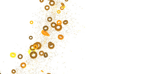 Abstract background with golden rings and sparkles. Perfect for celebratory designs.