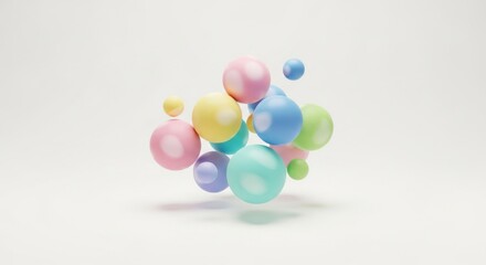 Pastel spheres create a playful and modern abstract design perfect for backgrounds and creative projects
