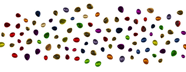 Collection of photos perfect colorful handmade painted easter eggs isolated