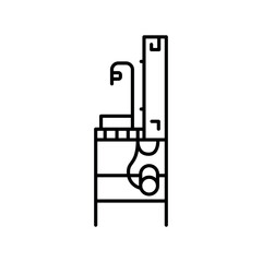 olive filling black line icon.