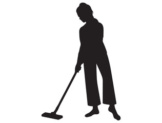 CLEANING WOMAN SILHOUETTE
