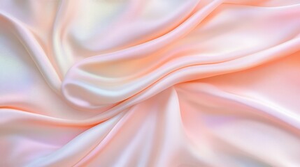 Fototapeta premium Peach Silk Drape Texture Abstract Background, Fabric Texture, Soft Pastel Colors Silk, Drape