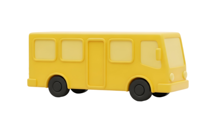 Yellow School Bus Transportation Vehicle Icon Cute Cartoon Illustration. Transport Automobile Public Travel Design Element