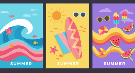 Capturing the Vibrant Essence of Summer Vacations with Lively Beach Scenes and Delicious Frozen Treats Perfect for Warm Weather Enjoyment