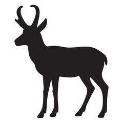 Pronghorn Antelope Silhouette: Dark, Moody, Wildlife Stock Image