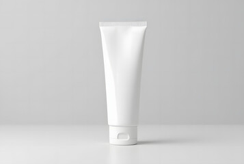 Blank White Cosmetic Tube Packaging Mockup on Clean Minimal Background
