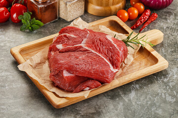 Raw beef meat piece for cooking