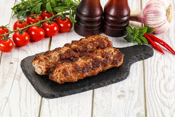 Chicken kebab minced meat and spices