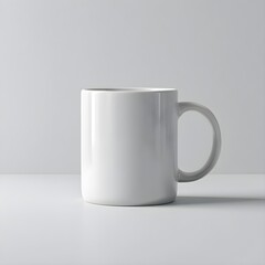 Obraz premium Clean White Mug on White Background, Perfect for Mockups and Product Displays