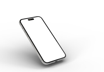 High-quality photo of a modern smartphone with a blank screen, perfect for app presentations or website mockups.