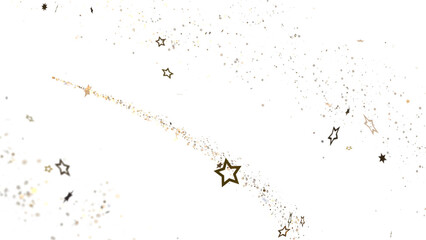 Stellar Christmas Symphony: Exquisite 3D Illustration of Falling Stars in Harmonious Motion for the Holidays