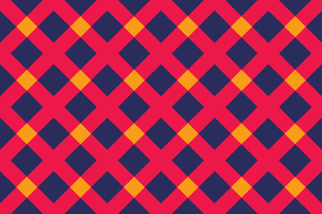 Geometric lattice pattern with intersecting red and yellow lines on a dark blue background creating diamond shapes