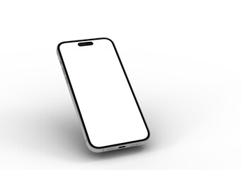 High-quality stock photo of a modern smartphone with a blank screen, ideal for app presentations or website mockups.