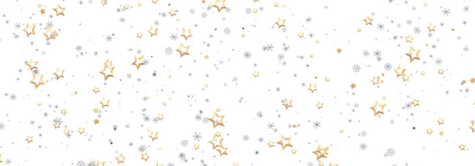 Beautiful background with gold stars and silver snowflakes. Perfect for holidays.