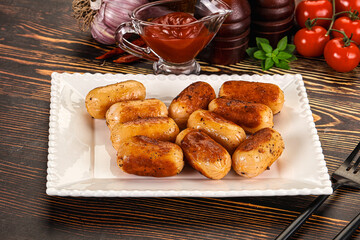 Roasted chicken mini sausages for breakfast