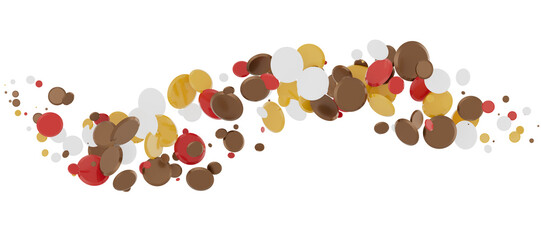 confetti png. Gold confetti falls from the sky.