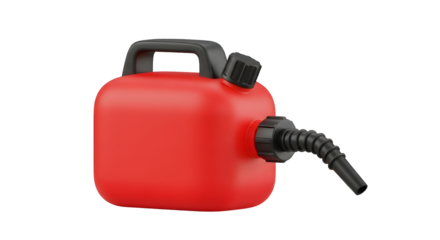 Red Fuel Can Gas Container Gasoline Portable Oil Storage for Industry Automotive Transportation Refueling Utility Power Energy Flammable Safe Icon 3D Render