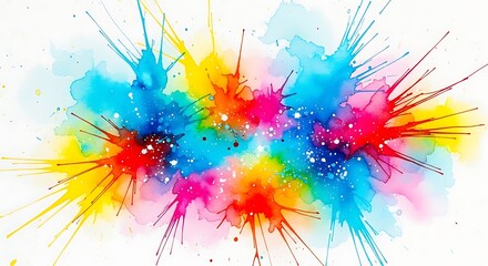 Fototapeta premium A vibrant watercolor splash of colors creates an abstract and artistic background with a modern and creative design